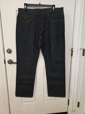 Rocawear Men's Straight Dark Blue Denim Jeans